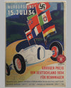 1934 Grosser Preis von Deutschland at the Nurburgring program, autographed