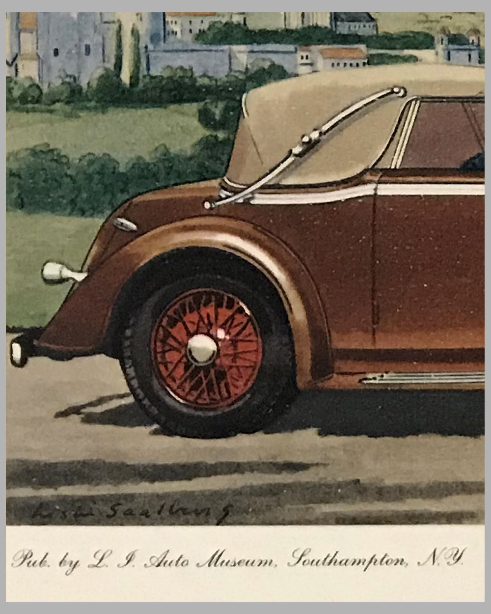 1935 Hispano-Suiza Convertible print by Leslie Saalburg