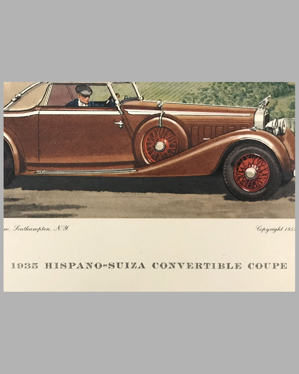 1935 Hispano-Suiza Convertible print by Leslie Saalburg