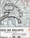 Featuring the map of the track in the Panko di Milano along with the price of tickets and seats, the race was won by Tazio Nuvolari in his Alfa Romeo, 13.75" x 9.75", printed on board, A- cond. (minor foxing and edge wear).  2