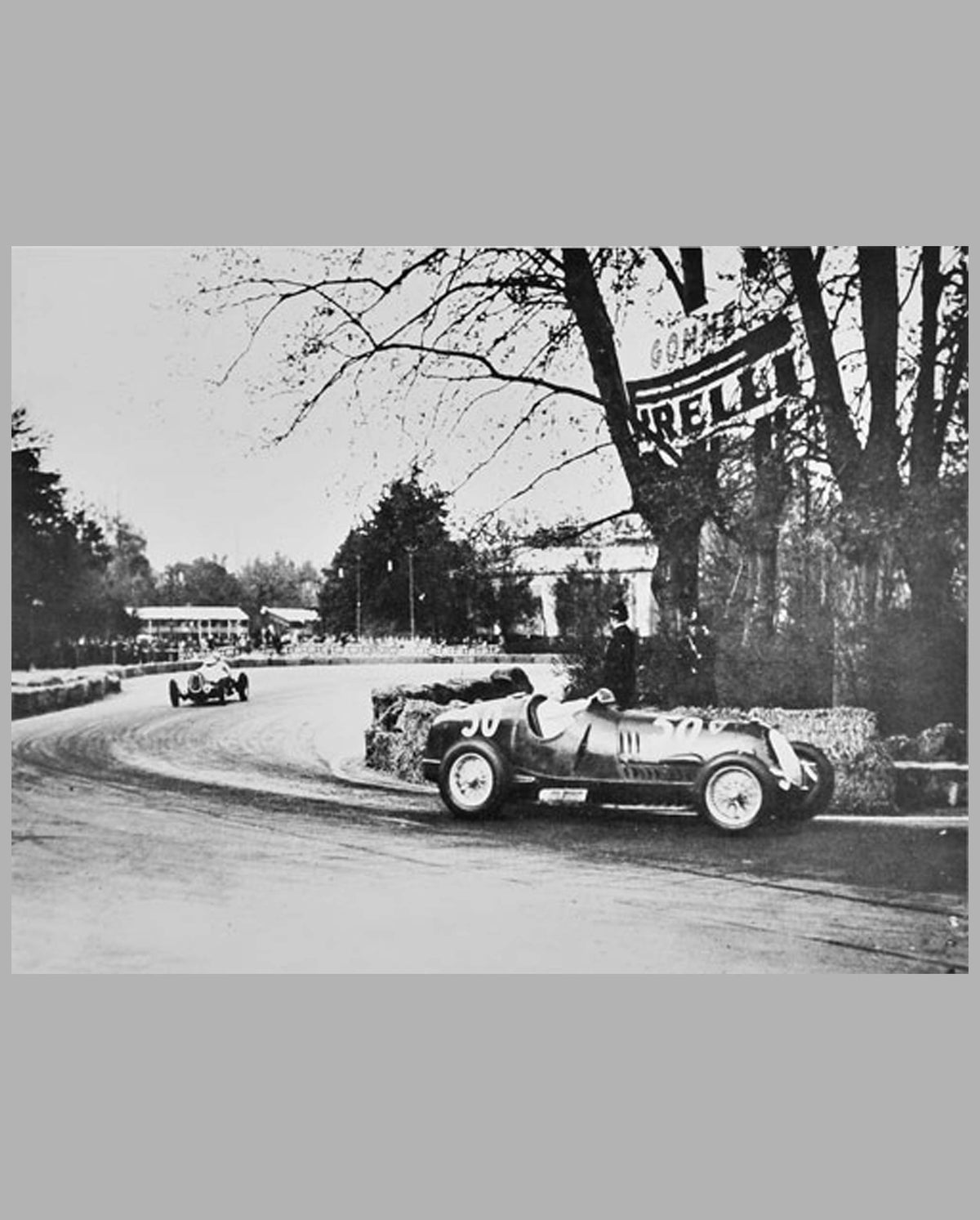 “Nino” Farina at the 1937 Circuito di Torino b&amp;w photo