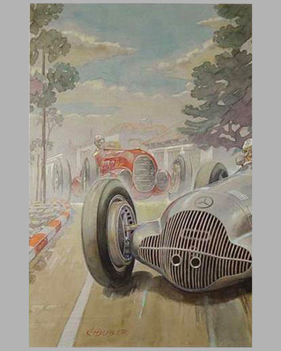 1938 Coppa Acerbo painting by Louis Huber 2
