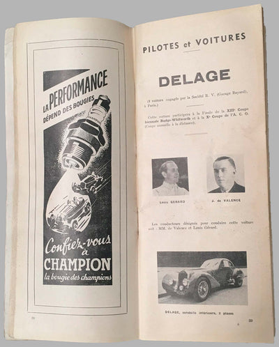 24 heures du Mans 1938 official program inside