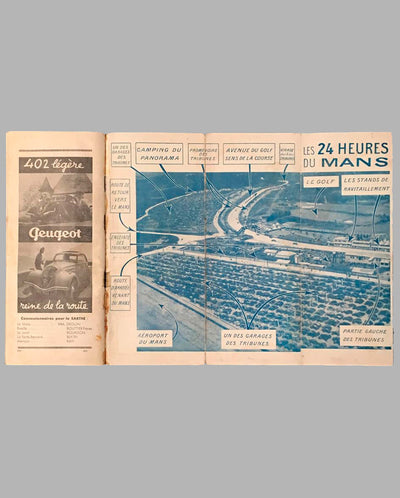 24 heures du Mans 1938 official program map