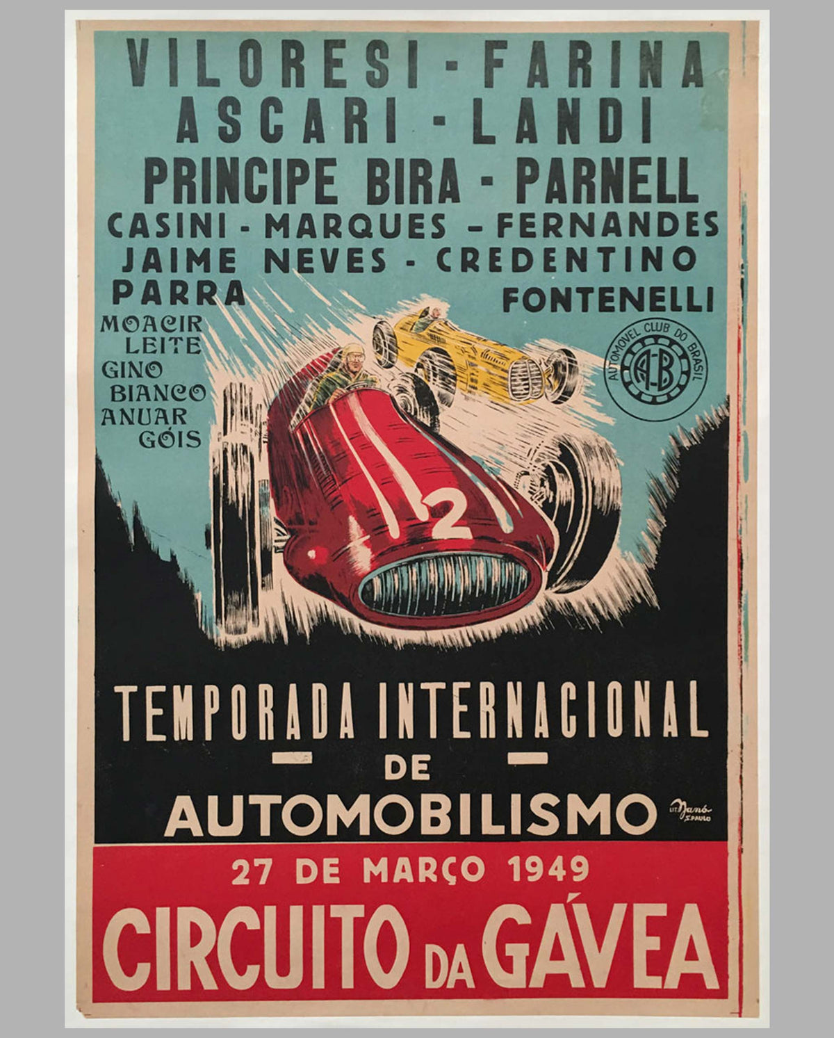 Temporada Internacional de Automobilismo 1949 original poster