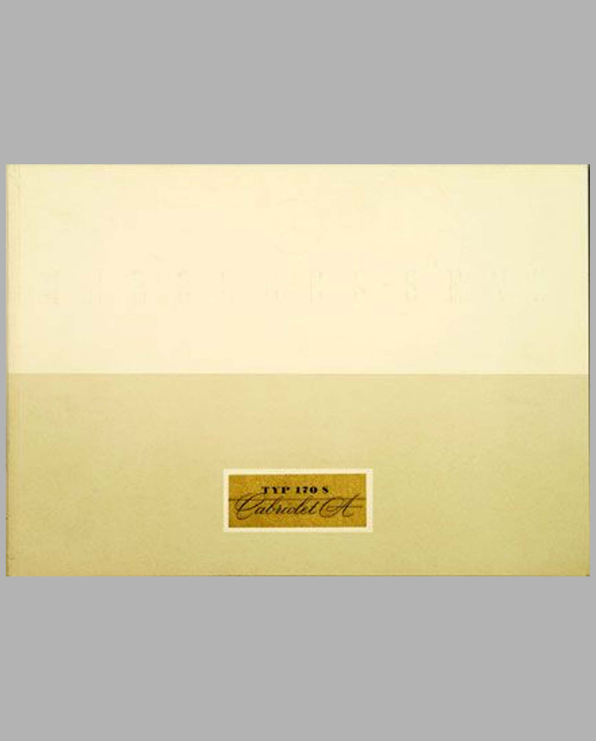 1950 Mercedes-Benz 170S prestige color catalog factory reprint