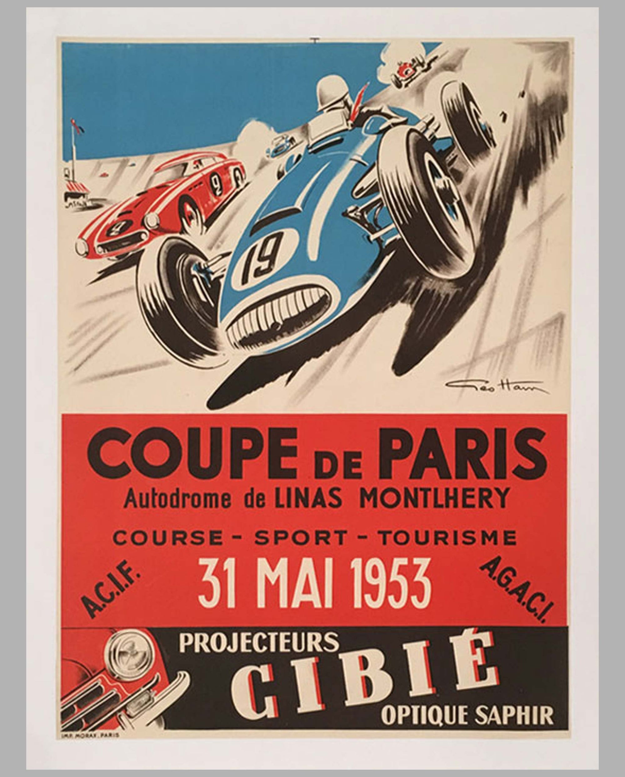 Coupe de Paris 1953 original poster by Geo Ham