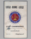 Liege-Rome-Liege 1953 rally rule book for GT cars with course layout, entry forms, prices