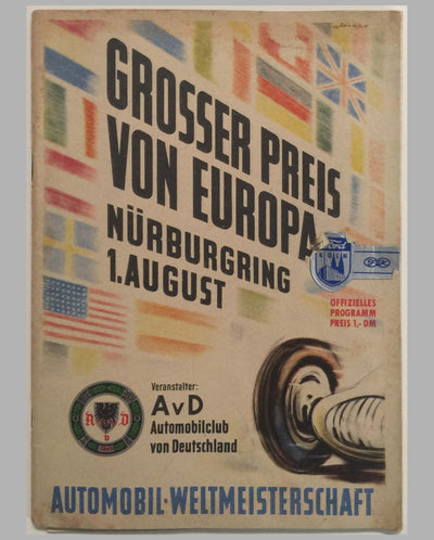 1954 Grosser Preis von Europa at the Nurburgring program