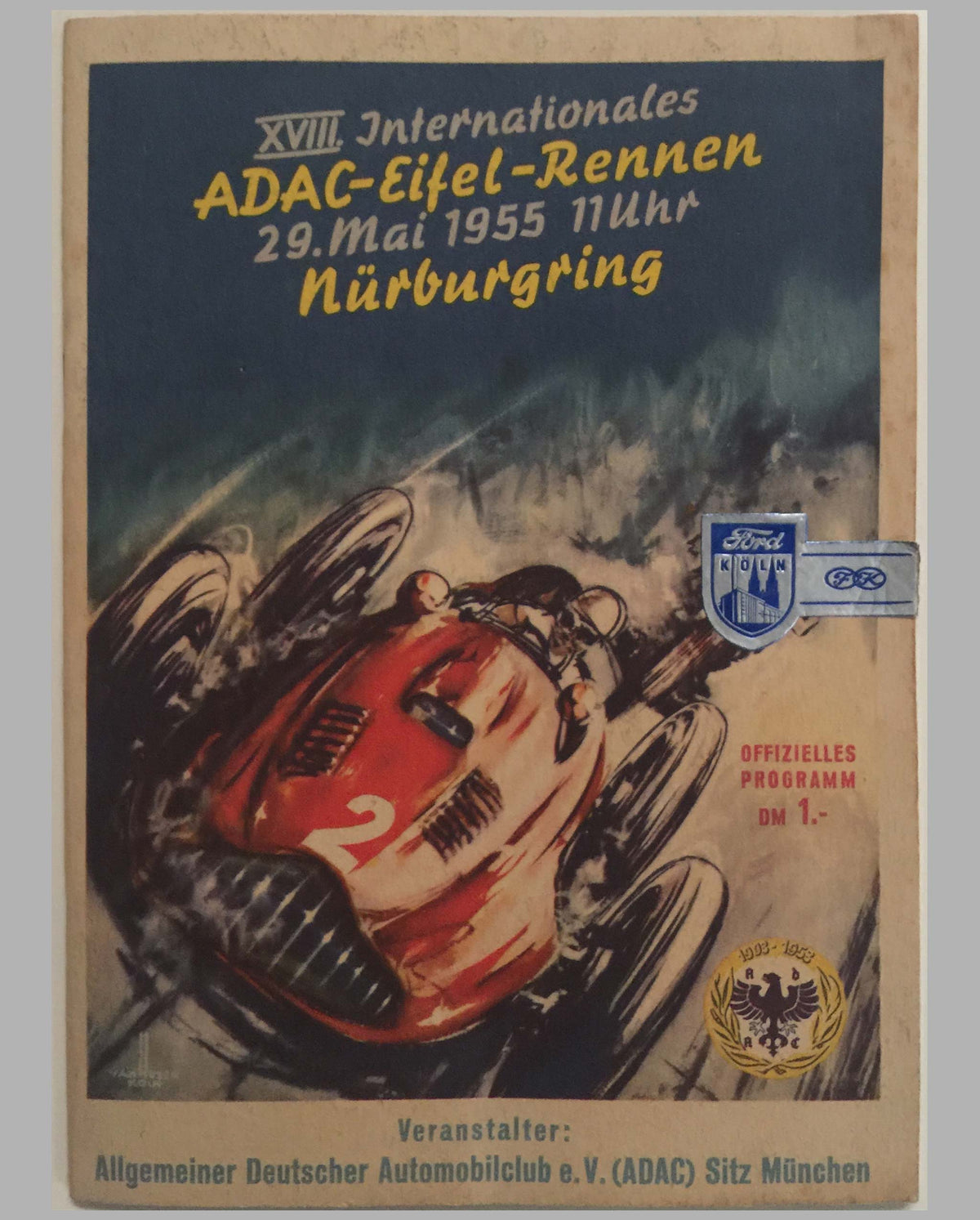 1955 Nurburgring season program ADAC Eifel-Rennen