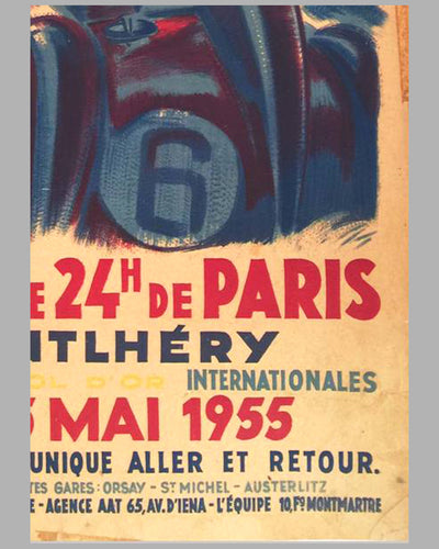 Grand Prix de 24 heures de Paris 1955 original Poster by Geo Ham 2