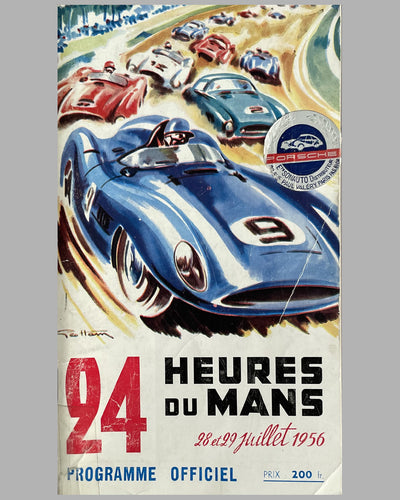 1956 - 24 heures du Mans original program - cover by Geo Ham