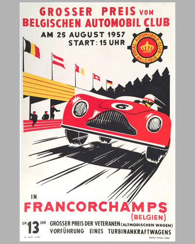 Grand Prix of Belgium 1957 original poster