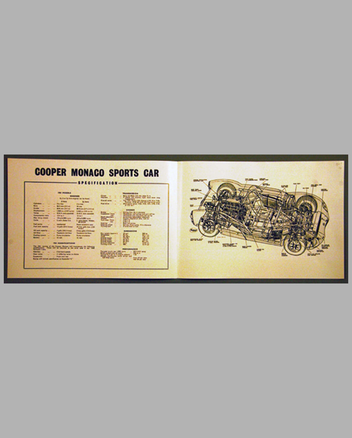 1961 Cooper Monaco Sports Car Sales Folder Reprint