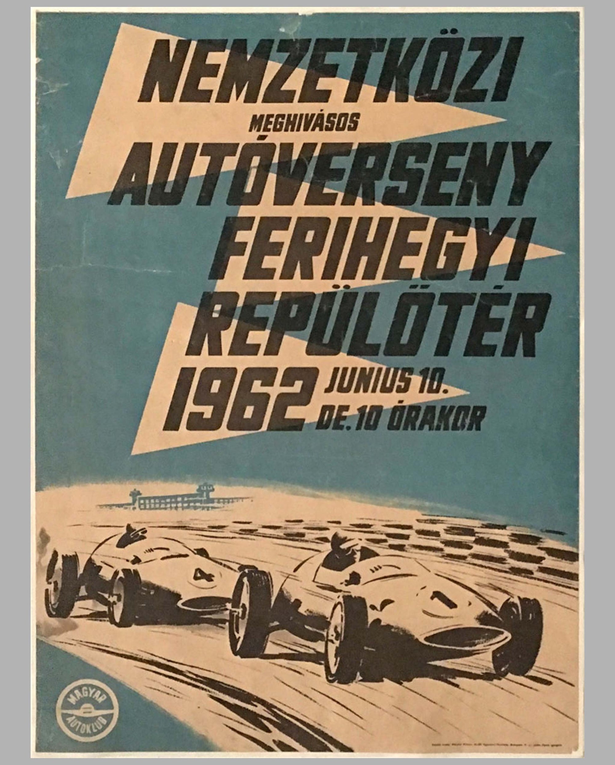 Formula Jr. original 1962 racing poster Budapest