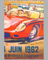 1962 24 hours of Le Mans original advertising Poster 2