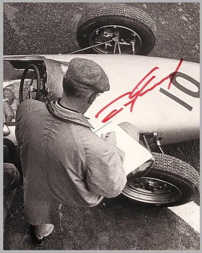 1962 Dan Gurney photo, autographed closeup
