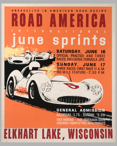 1962 Road America June Sprints original poster