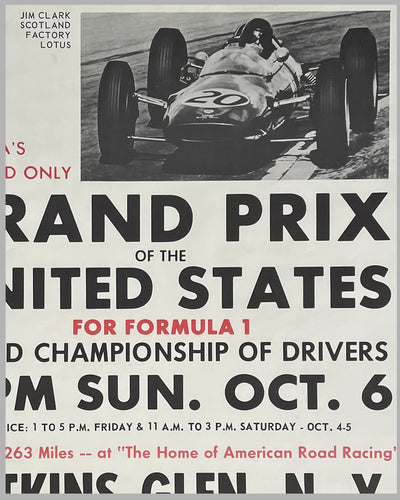1963 Watkins Glen Grand Prix original poster 2