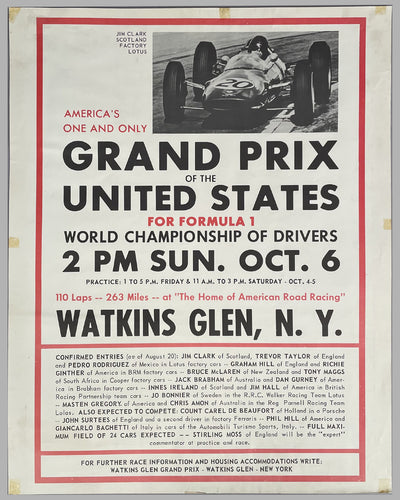 1963 Watkins Glen Grand Prix original poster
