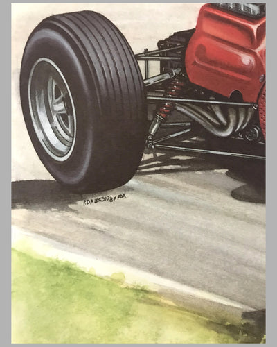 1964 Ferrari 158 print by Paolo D’Alessio (Italy), 1987