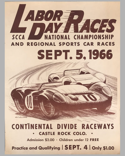 1966 SCCA Continental Divide Raceways Labor Day Races event poster