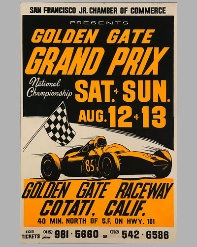 Golden Gate Grand Prix original advertising poster, 1967