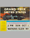 1967 Grand Prix of the United States at Watkins Glen original event poster