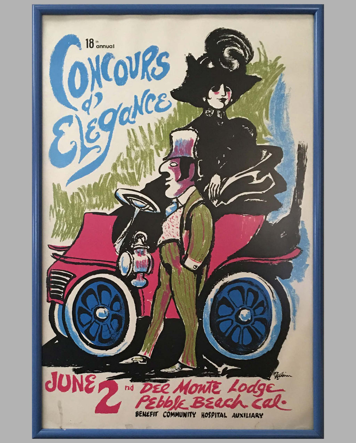 1968 18th Annual Concours d&#39;Elegance Pebble Beach poster by Dedini