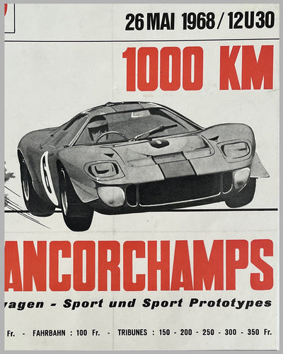 1968 - 1000 Km of Spa-Francorchamps original poster 2