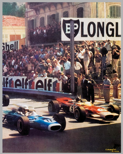 1969 Monaco Grand Prix original event poster by R. Maestri