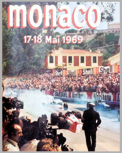 1969 Monaco Grand Prix original event poster by R. Maestri