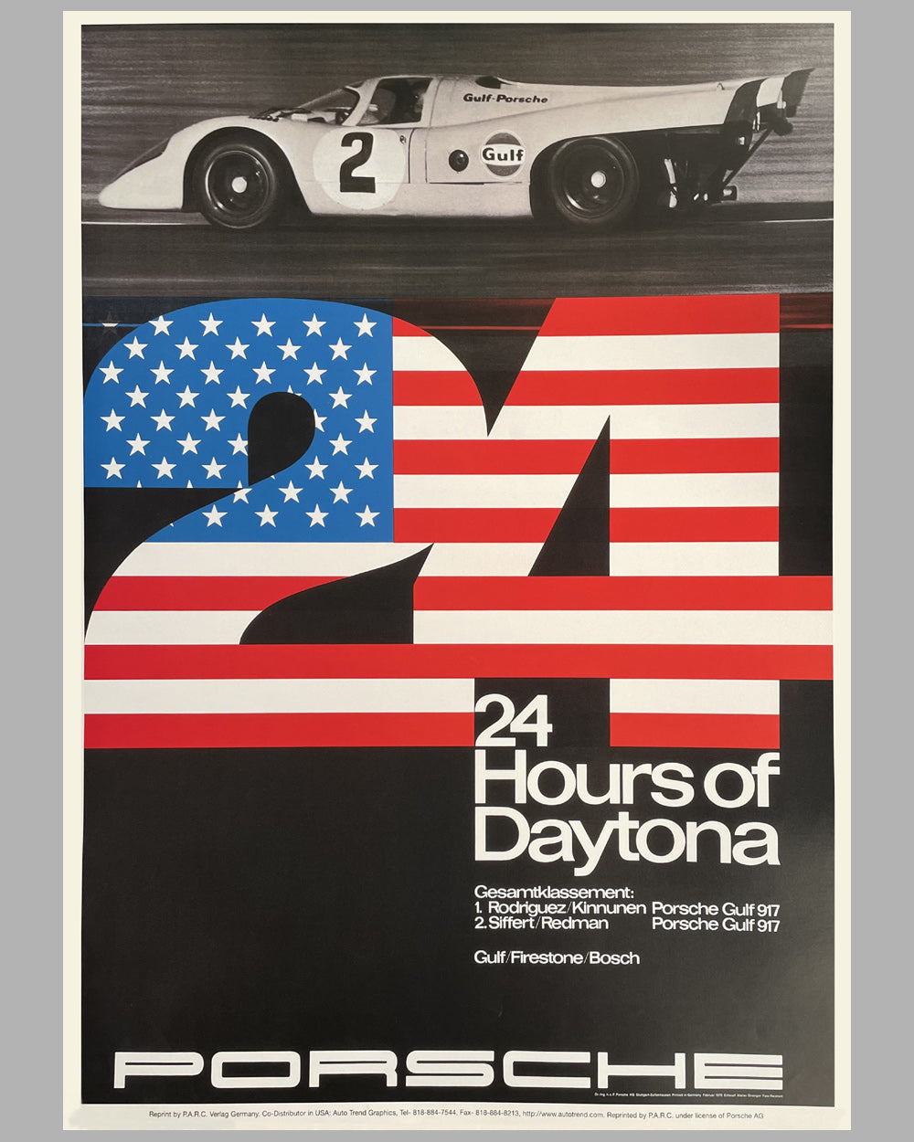 1970 - 24 Hours of Daytona Porsche Victory reproduction poster