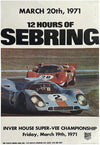1971 - 12 Hours of Sebring original poster