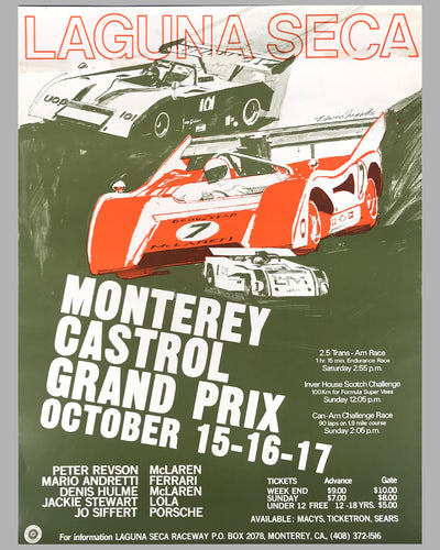 1971 Laguna Seca Monterey Castrol Grand Prix poster