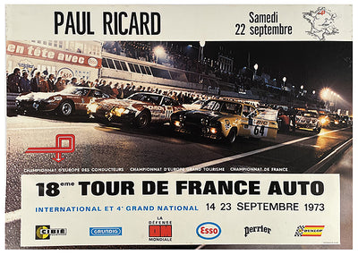 18th Tour de France Auto at Paul Ricard circuit original poster, 1973