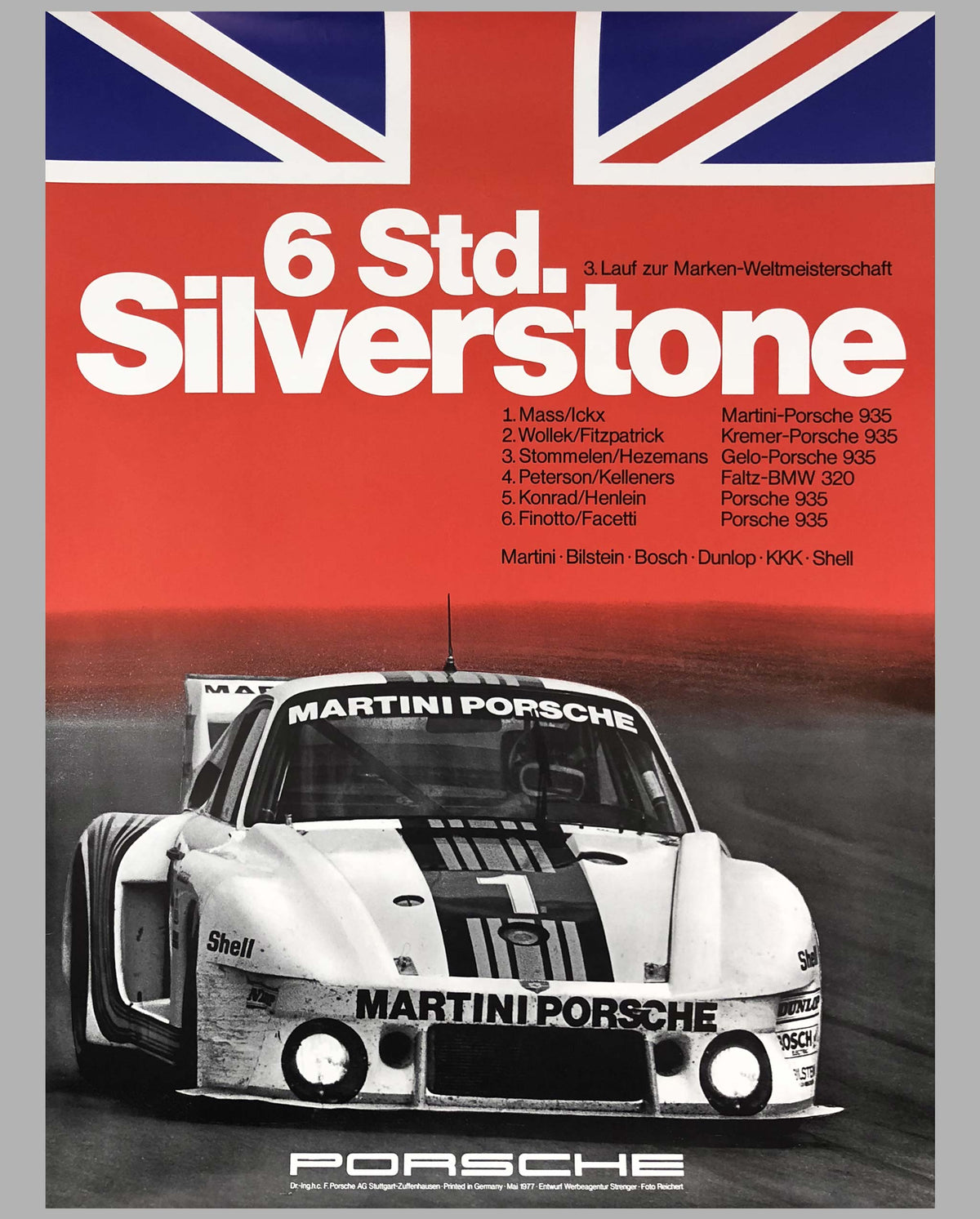 Porsche Factory Poster 6 Hours of Silverstone 1977