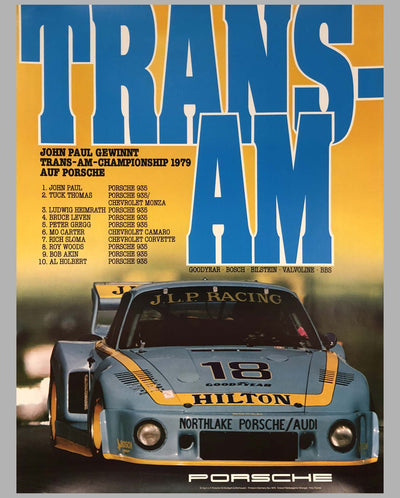1979 Trans Am Champion Porsche factory original victory poster