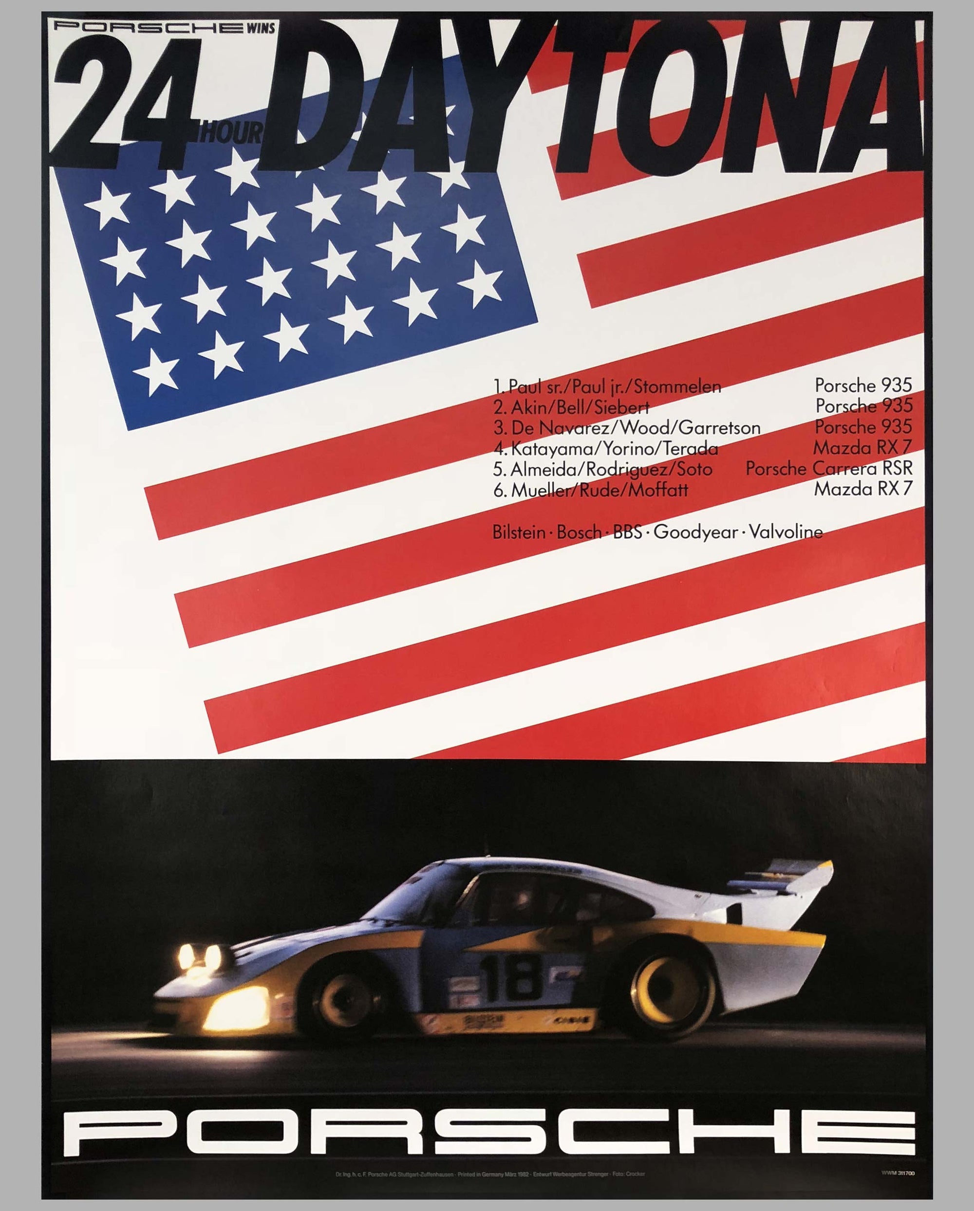 Porsche Factory Poster 24 Hours of Daytona 1982