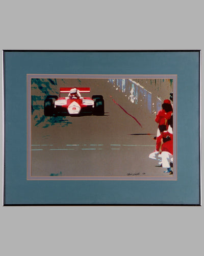 1983 Long Beach Grand Prix print of Niki Lauda's McLaren-Ford by Bill Stahl