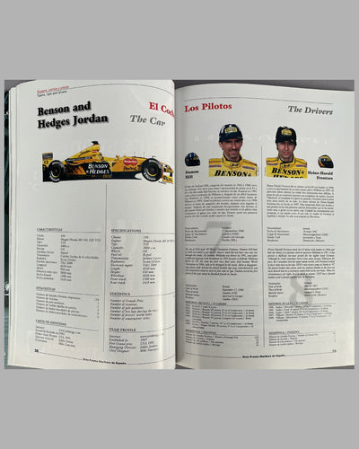 1999 Gran Premio de España official program, autographed by many drivers 2