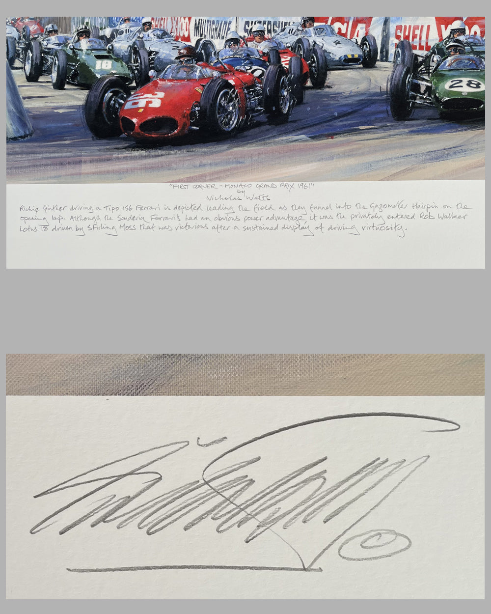 First Corner – Monaco G.P. 1961 giclée by Nicholas Watts 3