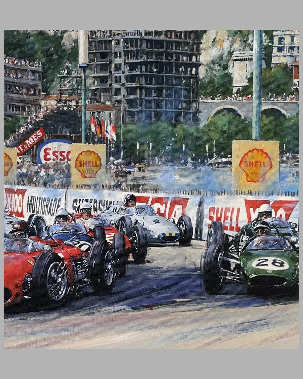 First Corner – Monaco G.P. 1961 giclée by Nicholas Watts 2