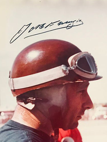 1957 - 12 Hrs. of Sebring Juan Manuel Fangio & Stirling Moss Color Autographed Photograph