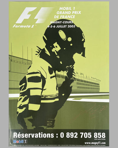 2003 Grand Prix de France original poster, autographed by the winner
