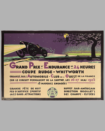 1923 - 24 Hours of Le Mans race poster by H.A. Volodimer