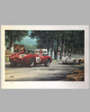 24 Hours of Le Mans 1958 print by Michael Mate, signed by artist & autographed by Phil Hill