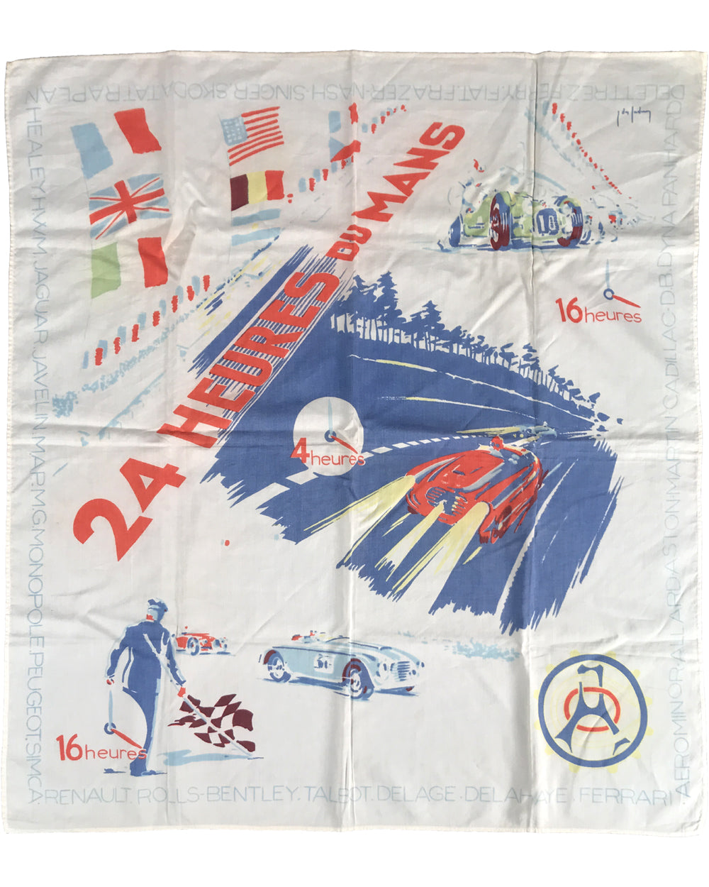 24 Heures du Mans early 1950&#39;s period scarf