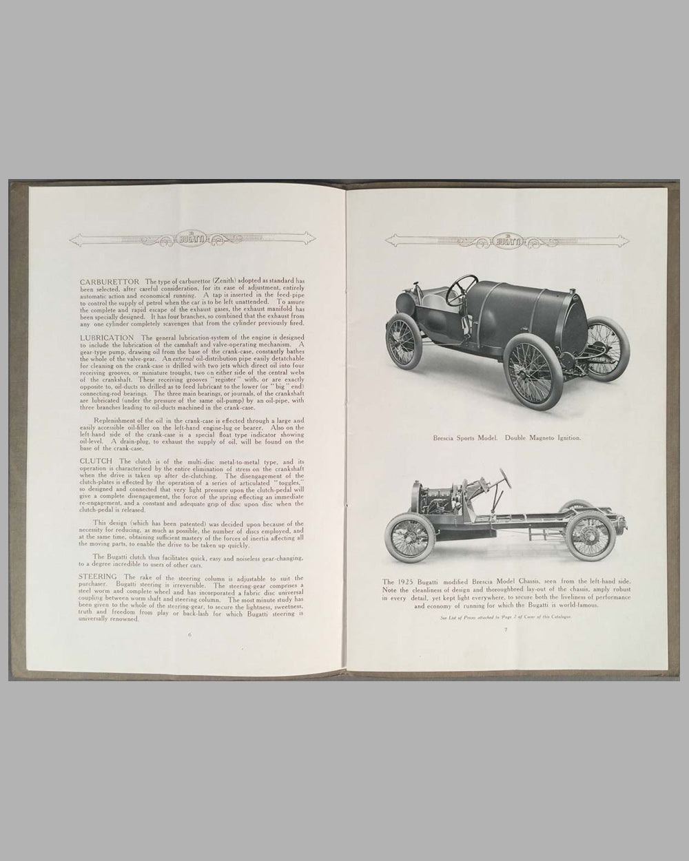 1925 Bugatti Touring &amp; Sporting models sales brochure 3