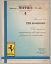 Ferrari 250 Granturismo (Boano) original factory sales brochure